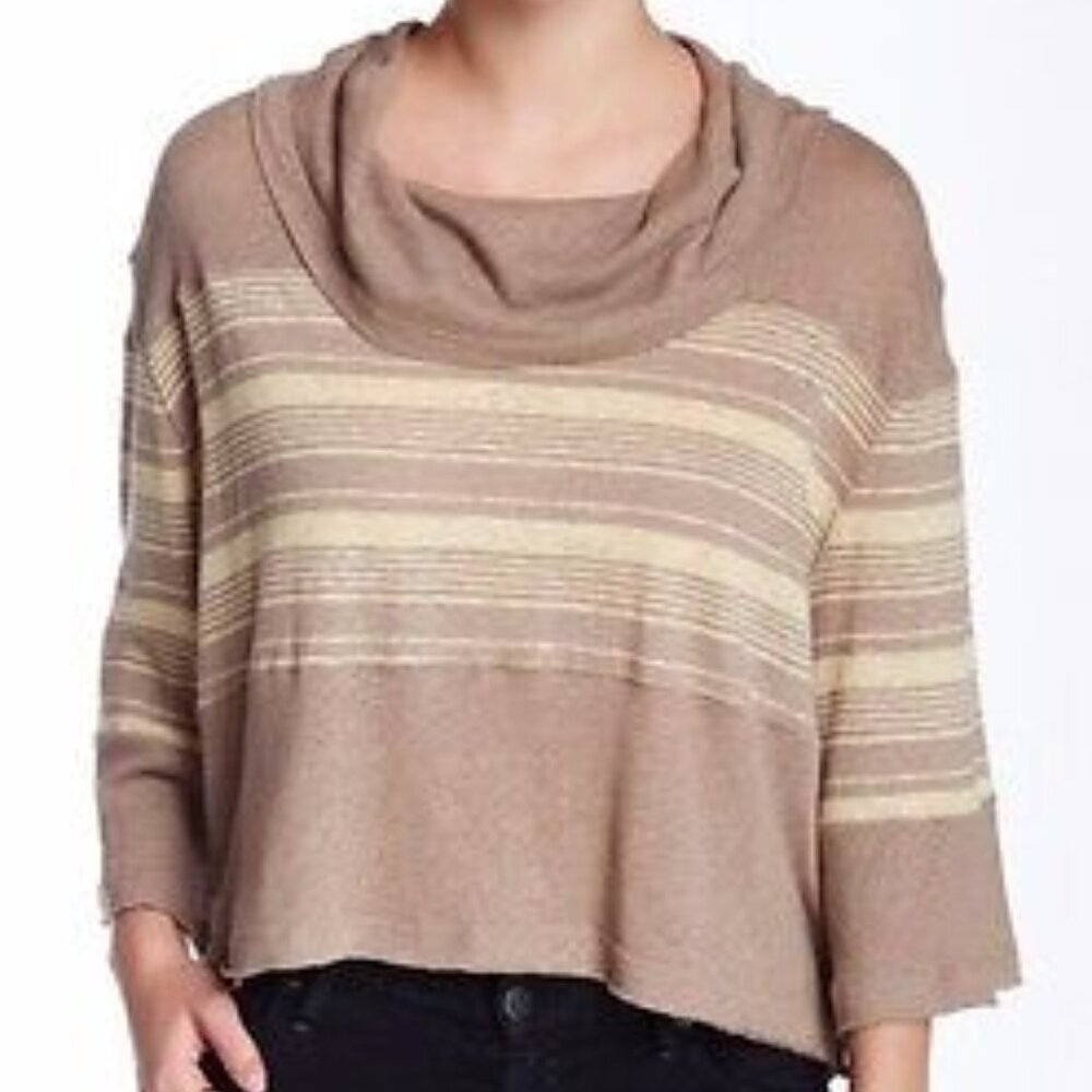 Free People Seaside Striped Linen Blend Top